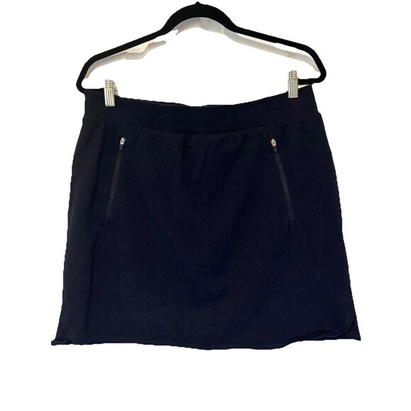 T by Talbots Womens Skort L Navy Blue Athleisure Zip Pockets Golf Pickleball - Picture 1 of 9